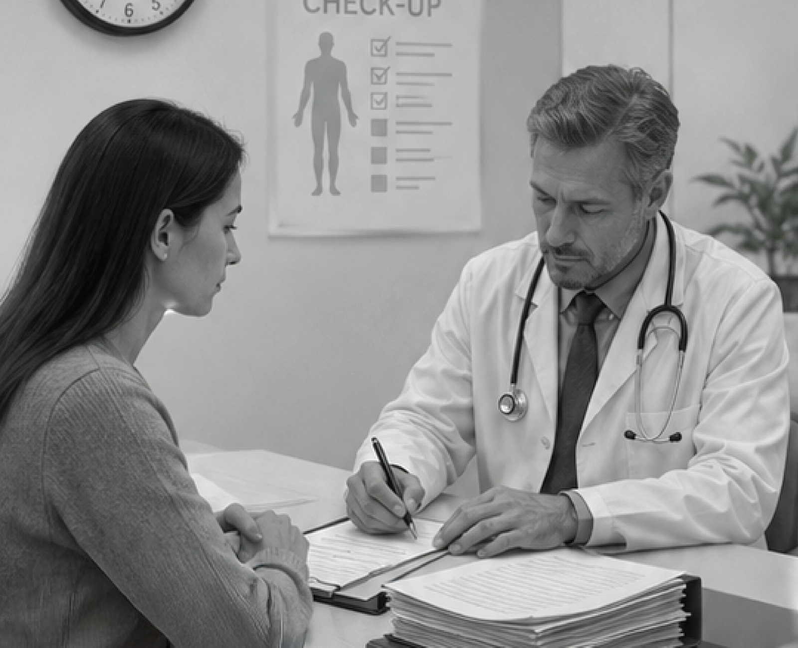 Doctor carrying out a conventional health check